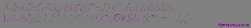 Czcionka P700DecoItalic – fioletowe czcionki na szarym tle