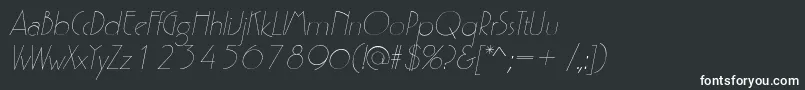 P700DecoItalic-fontti – valkoiset fontit mustalla taustalla