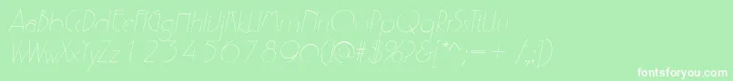 Fonte P700DecoItalic – fontes brancas em um fundo verde