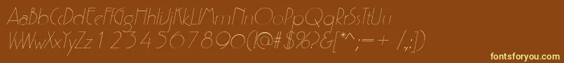 Шрифт P700DecoItalic – жёлтые шрифты на коричневом фоне