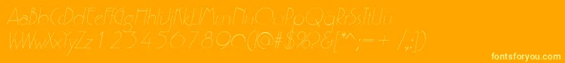 P700DecoItalic Font – Yellow Fonts on Orange Background