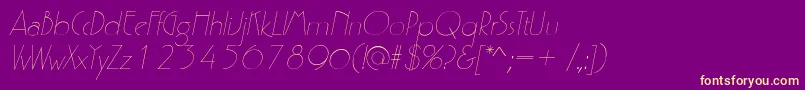 P700DecoItalic Font – Yellow Fonts on Purple Background