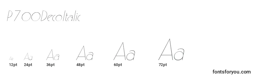 P700DecoItalic Font Sizes