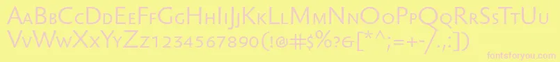 Sebastianlightsc Font – Pink Fonts on Yellow Background