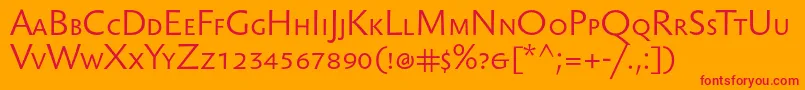 Sebastianlightsc Font – Red Fonts on Orange Background