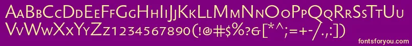 Czcionka Sebastianlightsc – żółte czcionki na fioletowym tle
