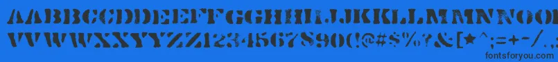 DirtybakersdozenspraypaintRegular Font – Black Fonts on Blue Background