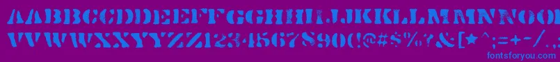 DirtybakersdozenspraypaintRegular Font – Blue Fonts on Purple Background