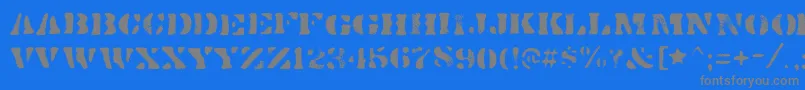 DirtybakersdozenspraypaintRegular Font – Gray Fonts on Blue Background