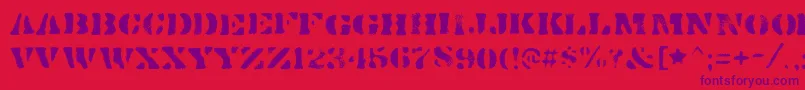 DirtybakersdozenspraypaintRegular Font – Purple Fonts on Red Background