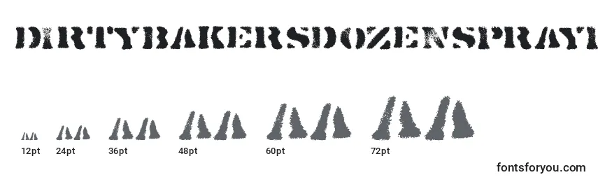 DirtybakersdozenspraypaintRegular Font Sizes
