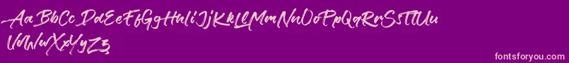 Verbena Font – Pink Fonts on Purple Background