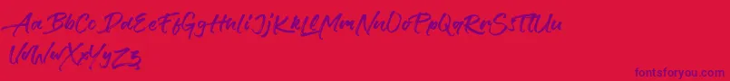 Verbena Font – Purple Fonts on Red Background