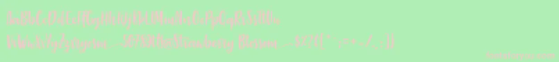 StrawberryBlossom Font – Pink Fonts on Green Background