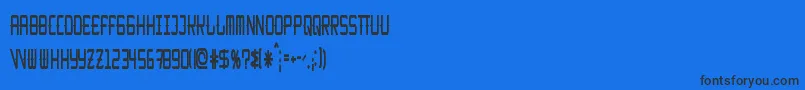 KitchencowboyThin Font – Black Fonts on Blue Background