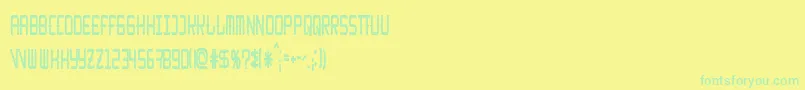 Fonte KitchencowboyThin – fontes verdes em um fundo amarelo