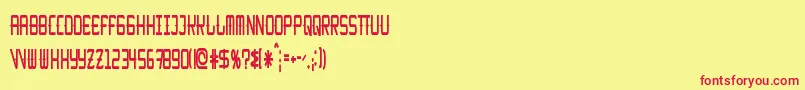 KitchencowboyThin Font – Red Fonts on Yellow Background