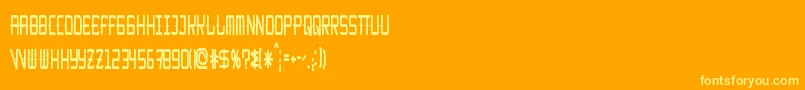 KitchencowboyThin-fontti – keltaiset fontit oranssilla taustalla