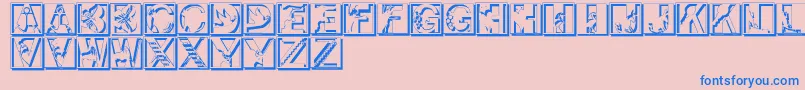 Pixcapsshadow Font – Blue Fonts on Pink Background