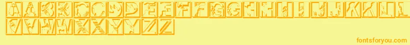 More about Pixcapsshadow Font Pixcapsshadow Font – Orange Fonts on Yellow Background