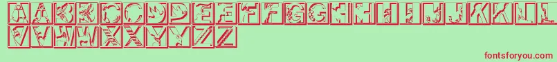 Pixcapsshadow Font – Red Fonts on Green Background