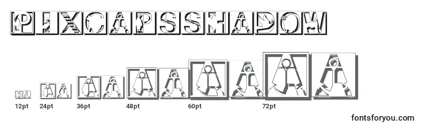 Размеры шрифта Pixcapsshadow
