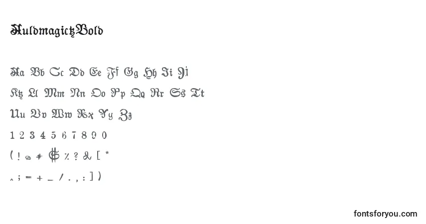 Schriftart AuldmagickBold – Alphabet, Zahlen, spezielle Symbole