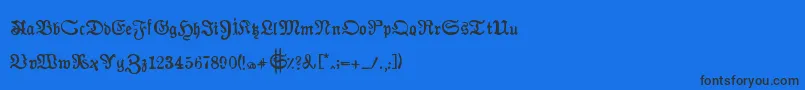 AuldmagickBold-Schriftart – Schwarze Schriften auf blauem Hintergrund