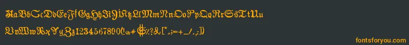 フォントAuldmagickBold – 黒い背景にオレンジの文字