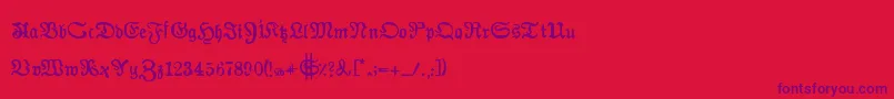 AuldmagickBold Font – Purple Fonts on Red Background