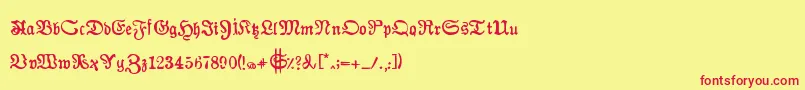 AuldmagickBold Font – Red Fonts on Yellow Background