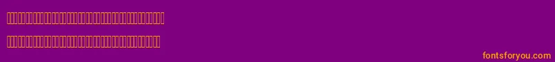 MofidMahdiLatinFigures-fontti – oranssit fontit violetilla taustalla