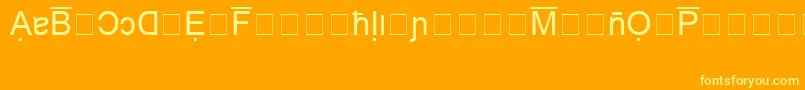 Fonte BookshelfSymbol4 – fontes amarelas em um fundo laranja