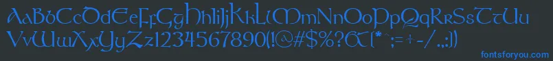 Stonehen Font – Blue Fonts on Black Background