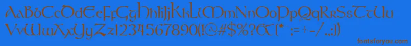 Stonehen Font – Brown Fonts on Blue Background