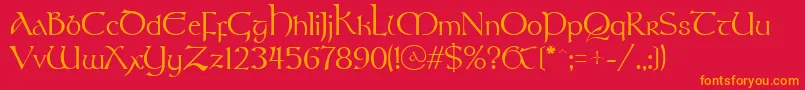 Stonehen Font – Orange Fonts on Red Background