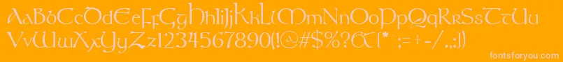 Stonehen Font – Pink Fonts on Orange Background