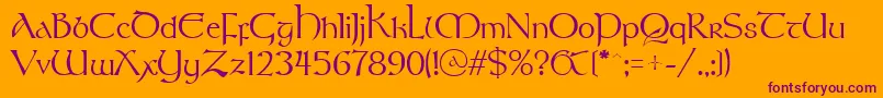 Stonehen-Schriftart – Violette Schriften auf orangefarbenem Hintergrund