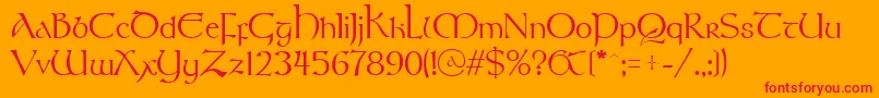 Stonehen Font – Red Fonts on Orange Background