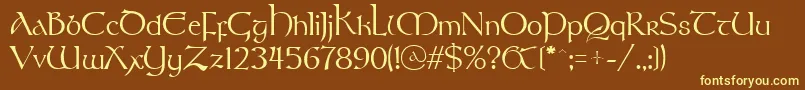 Stonehen Font – Yellow Fonts on Brown Background