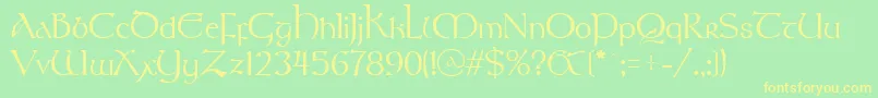 Stonehen Font – Yellow Fonts on Green Background