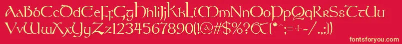 Stonehen Font – Yellow Fonts on Red Background