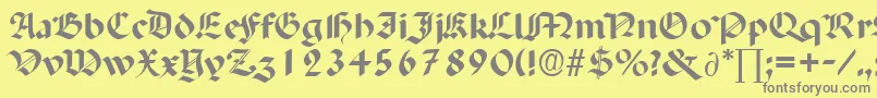 フォントPaladinDb – 黄色の背景に灰色の文字