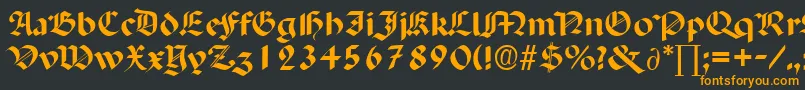 PaladinDb Font – Orange Fonts on Black Background