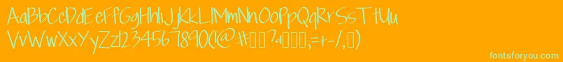 Scriptfont Font – Green Fonts on Orange Background