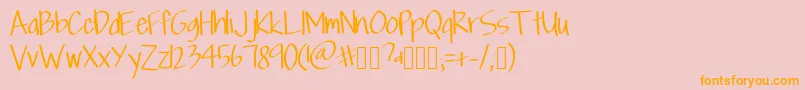 Scriptfont-Schriftart – Orangefarbene Schriften auf rosa Hintergrund