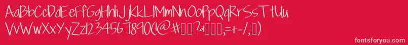 Fonte Scriptfont – fontes rosa em um fundo vermelho