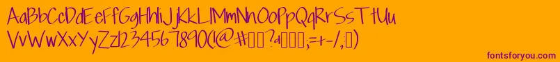 Scriptfont Font – Purple Fonts on Orange Background