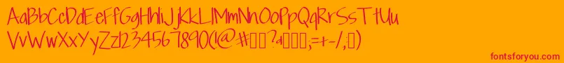 Scriptfont Font – Red Fonts on Orange Background