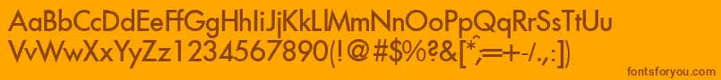 FutoralmeddbNormal-fontti – ruskeat fontit oranssilla taustalla